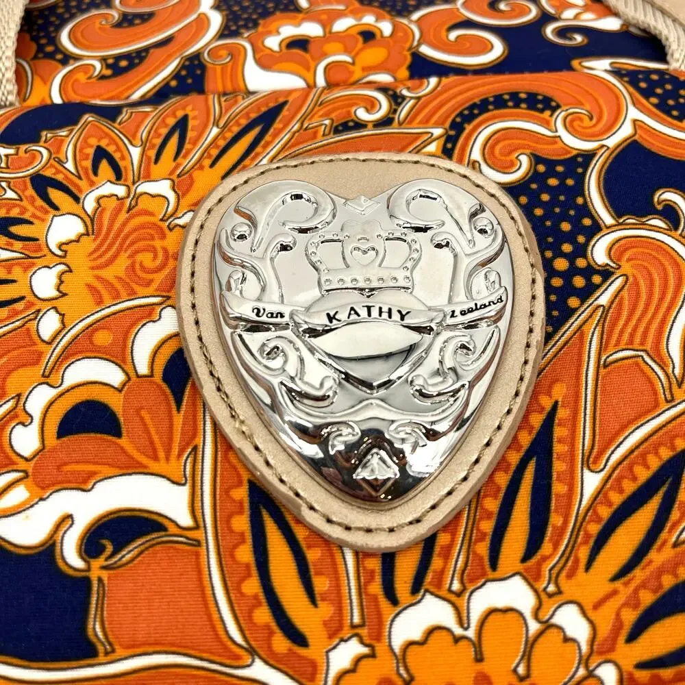 Kathy‎ Van Zeeland orange paisley gold overnight bag